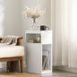 SoBuy Narrow Nightstand with Drawer and Open Shelf – Slim Small Bedside Table for Tight Spaces, Compact Skinny White Nightstand for Bedroom or Dorm, Wooden Side Table, White FBT171-WN