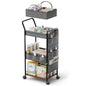 BBLIKE 3-Tier Diaper Caddy Organizer - Rolling Utility Baby Cart with Basket and Side Pockets for Nursery and Baby Essentials, Multi-Function Cart for Bedroom and Bathroom,Gray - style: Basket-Grey