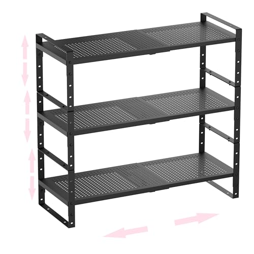 Multi-Functional Metal Shoe Rack, Space-Saving, Perfect for Entryway, Closet, Bathroom, etc. - Sturdy and Durable, High Weight Capacity（3PACKS/Black/Large - color: 3packs/Black, size: Large
