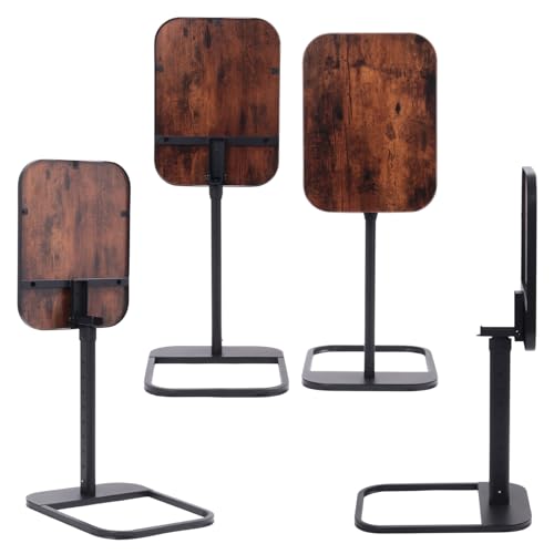 Japard Flexible Living Side Table 11.8" x 16", Rustic Brown Wood Couch for Laptop, Snacks, Work & Small Spaces, 9 Adjustable Height 18.5" - 30"