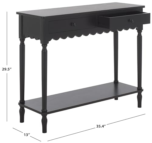 SAFAVIEH Home Collection Haven Matte Black 2-Drawer Small Console Table for Entryway, Living Room, Foyer - color: Matt Black