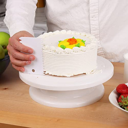11 Inch Rotating Cake Stand/Turntable w/ 2 Icing Spatula & 3 Icing Smoother | Revolving Cake Stand Decorating Supplies/Baking Supplies/Baking Kit - style: Turntable & Decorating Kit