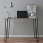 Desk with Hairpin Legs - Modern Industrial Style Home Decor - Woodgrain-Look and Steel Accent Home Office Furniture by Lavish Home (Gray) - color: Grey