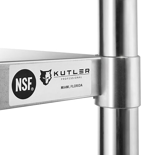 KUTLER Stainless Steel Table 24 x 72 Inches, NSF Heavy Duty Commercial Kitchen Prep and Work Table with Undershelf for Restaurant, Hotel, Home - size: 24" x 72"