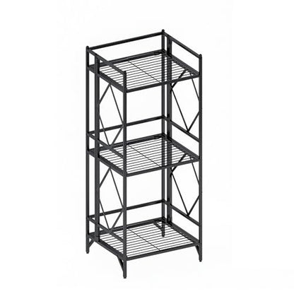 Nature's Rhythm 3-Tier Metal Storage Rack, Adjustable Garage Shelving Metal Shelving Unit (12.84 x 11.27 x 32.54inch, Black) - size: 3-Tier