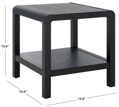 SAFAVIEH Home Collection Omara Black 1-Shelf Square Accent Side Table - color: Black