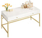 SUPERJARE Vanity Desk with Drawers, 47 inch Computer Desk, Modern Simple Home Office Desks, Makeup Dressing Table for Bedroom - White and Gold - color: White and Gold, size: 47 inch