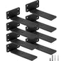 HITOMEN Heavy Duty Floating Shelf Brackets, 5-Inch (1/5'' Thick) Hidden Shelves Hardware, Iron L Brackets, Rustic Industrial Black Metal Wall Shelving Supports, 8 Pack - size: 5 Inch, style: 8 Pack