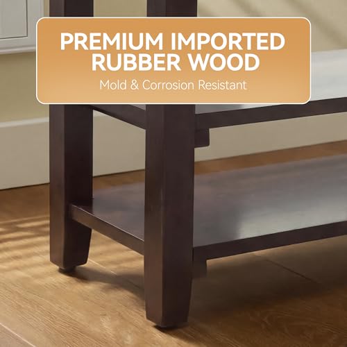 40" Faux Leather Shoe Storage Bench Entryway, Upholstered Bench with Leather Cushion, Solid Wooden 2 Tier Rack Shoe Organizer for Entry Way, Bedroom, Living Room, Light Brown - color: Light Brown