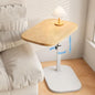 Pedestal Adjustable c Table for Small Spaces，C Shaped End Table Desktop can Turn 360° and the Height of the Sofa Small TV Tray Table Can be Adjusted for Couch - color: Wood-height-adjustable Table-1pcs