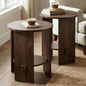 Round End Table with 2-Tier Storage Set of 2, 15.5” Small Side Table for Living Room, Modern Nightstand with Open Shelf, Compact Accent Table for Bedroom, Sofa Side, Small Spaces (Walnut) - color: Walnut