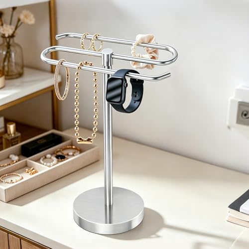 DOKU Hand Towel Holder Stand, Stainless Steel Bathroom Towel Rack Holder, S-Shape Free Standing Towel Bar Hanger for Kitchen Countertop, Brushed Nickel