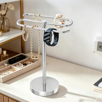 DOKU Hand Towel Holder Stand, Stainless Steel Bathroom Towel Rack Holder, S-Shape Free Standing Towel Bar Hanger for Kitchen Countertop, Brushed Nickel
