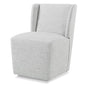 KISLOT Upholstered Dining Chairs Set of 1 with Casters, Wingback Modern Side Armless Deskchair with Rollers for Diningroom Bedroom Livingroom Reading Room, Light Grey Fabric - color: A Light Grey Fabric, size: Set of 1