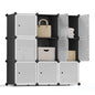 SONGMICS Cube Storage Organizer, Set of 9 Plastic Cubes, Closet Storage Shelves, DIY Plastic Closet Cabinet, Modular Bookcase, Shelving with Doors for Bedroom, Living Room, Black and White ULPC116HS