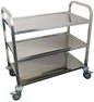 Stainless Steel 3-Shelf Utility Cart | 33" x 18" x 36" | 400 lb Capacity | Knockdown Food Service Cart with Casters for Kitchen, Restaurant, and Utility Use