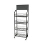 4 Tier Supermaket Storage Rack, Snack Rack Display Stand, Retail Display Organizer Stand with Hooks & Wheels, Metal Snack Shelf for Store Home Kitchen, Black Chip Rack Display Stand (4 Tier) - size: 4 Tier（19.7inch）
