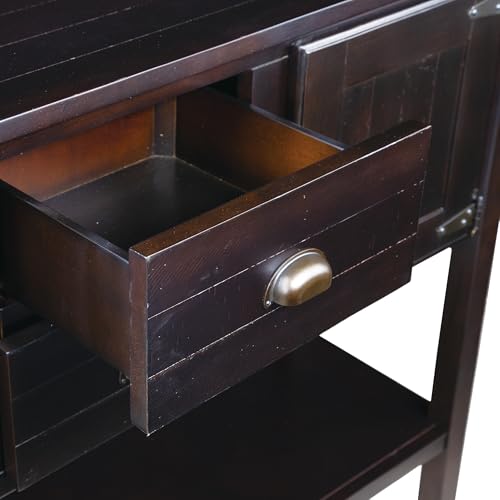 LKTART Solid Wood Farmhouse Console Table,Sofa Table with Storage Drawers and Shelves,Entryway Table for Entry Hallway Foyer Sofa Side Table,Easy Assembled(48" Espresso) - color: Espresso
