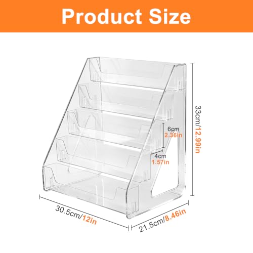5 Tiered Cookie Display Stand for Bakers, Vendors, Market Booth, Craft Fair, Events Acrylic Pastry Display Case for Cupcakes, Muffins, Donuts Cookie Bakery Rack with Full Angle