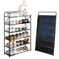 6 Tier No-Assembly Shoe Rack, Foldable Shoes Rack Organizer Without Installation, Portable Solid Metal Shoe Shelves for Closet, Entryway, Front Door Entrance - size: 6 Tier