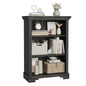 3-Tier Farmhouse Bookshelf, Book Shelf with Open Storage & One Adjustable Shelf, 9.8" D x 26" W x 38" H, Wooden Bookshelf for Study Room, Living Room, Kitchen, Bedroom (Black) - color: Black