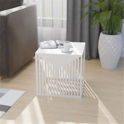 LeisureMod Mid-Century Design Square Side/End Table, Steel Powder Coated Finish, Perfect for Modern and Contemporary Living Space, White - color: White
