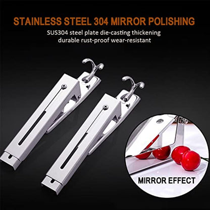 Hovico Stainless Steel Microwave Oven Rack,Retrackable Foldable Microwave Oven Wall Mounted Stand Holder Rack Bracket With Removable Hook - color: Style B