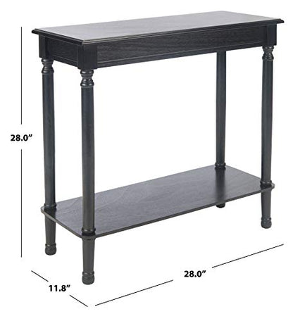 SAFAVIEH Furniture - Tinsley Rectangle Console Table - Black - Solid Wood - Farmhouse Turned-Leg Design - Ideal for Entryway, Living Room, Hallway, 28"W x 11.75"D x 28"H (CNS5724B) - color: Black