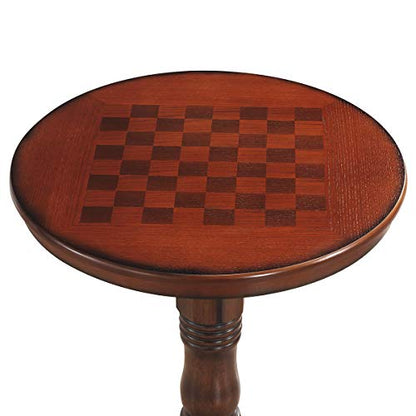 Giantex Round Dining Table, 30" D X 41.5" H, Wooden Pub Pedestal Side Table W/Chessboard, Adjustable Foot Pads, Multi-Purpose Dinner Table for Small Space, Kitchen, Dining Room, Restaurant, Walnut - color: Walnut, size: 30"Dx41.5"H