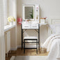 Small Vanity Desk for Mini Space: Compact Makeup Table Set for Tiny Bedroom - Space Saving Vanity for Girls - color: Black