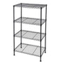 FOXHOLE 4-Tier Black Wire Shelving Unit Adjustable Shelves Industrial Welded Storage Rack for Kitchen, Pantry Garage 19.69" W x 11.81" D x 31.50" H - size: 19.69" W x 11.81" D x 31.50" H