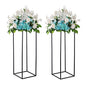 Black Tall Plant Stand: 31.5in, With Metal Panel, Packs of 2 | Columnar Cube Shape, Easy to Assembly, Flowers Cakes Drinks Display Table Centerpieces for Wedding Party Event - color: Black-2PSC, size: 31.5 inches - 2 Pcs