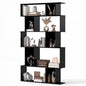 GOFLAME 5-Tier Geometric Bookshelf, 62” Tall Bookcase with 10 Open Back & Closed Back Cubes, Modern Display Book Shelf, S-Shaped Storage Organizer for Living Room, Home Office (1,Black) - color: Black