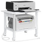 TUTOTAK Printer Stand, 2 Tier Rolling Printer Cart with Charging Station | Small Under Desk Printer Table with Wheels for Small Space, Office, Home, White PS01BW001P - color: White, size: 2 tier(18.9 x 11.8 x 15.4inchs)
