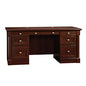 Sauder Palladia Office Desk with Drawers, Executive Desk with File Cabinet Storage, Cable Management, Keyboard Tray, in Select Cherry Finish - color: Select Cherry