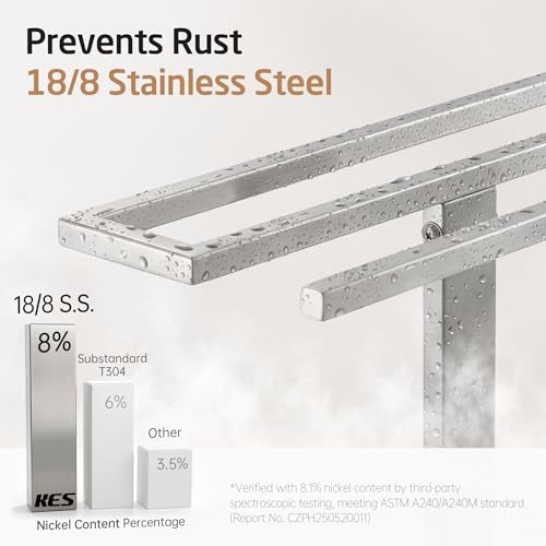 KES Hand Towel Holder for Bathroom, Countertop Towel Stand with Weighted Marble Base, S-Shape Hand Towel Rack Stand Freestanding Counter Top 18/8 Stainless Steel Brushed Finish, BTH223-2 - color: Brushed Grey