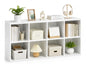 POWERSTONE 8 Cube Storage Organizer, Open Cube Bookshelf with Back Panels, Modern Display Cubby Bookcase for Bedroom Living Room Home Office, White