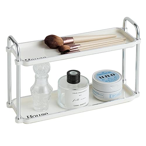 3.54 Inch Desktop 2-Layer Storage Rack | Countertop Storage Shelf for Bathroom, Kitchen, Living Room, Bedroom, Dressing Table,White - size: 3.54 Inch