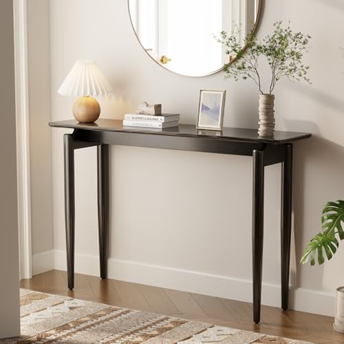 AQIMUELE Wood Console Table Black Entryway Table, Thin Console Table, Sofa Tables for Living Room (47.2'') - color: Black, size: 47.2"W x 11.8"D x 29.9"H