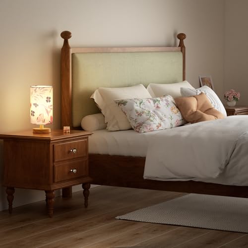 Fenmzee Butterfly Table Lamp for Bedroom - Inline Control, Small Bedside Lamp with 3000K A15 LED Blub, Easy Assembly (Butterfly Cream Shade, 9" Inline Control) - color: Butterfly Cream Shade