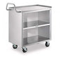 18" x 30" Stainless Steel Utility Cart with Enclosed Base and Open Front - 3 Shelf Heavy-Duty Commercial Service Cart - NSF Rolling Cart for Kitchen, Catering, Restaurant Storage - size: 3 Shelf