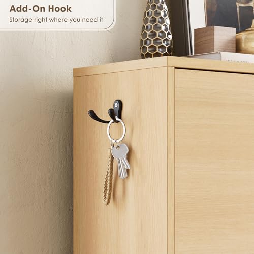 Nicetree Shoe Storage Cabinet, Slim Shoe Cabinet, Hidden Shoe Rack Cabinet, Shoe Storage Cabinet for Entryway, Hallway, Foyer, Natural Oak - color: Natural Oak, style: 3-Drawers