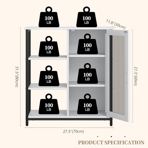 LVSOMT Mini Coffee Bar Cabinet for Home Kitchen, 27.5'' Coffee Stand Station with Adjustable Shelves & Door, Farmhouse Sideboard Buffet for Small Space, Dining Room, Living Room, Industrial White - color: Pure White