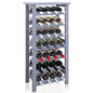 SMIBUY Bamboo Wine Rack, 28 Bottles Display Holder with Table Top, 7-Tier Free Standing Storage Shelves for Kitchen, Pantry, Cellar, Bar (Grey) - color: Grey