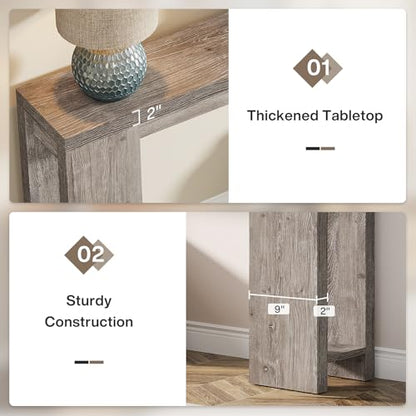 Tribesigns 70.9-Inch Extra Long Console Table, Farmhouse Wood Sofa Table Behind Couch, Narrow Entryway Accent Table for Living Room, Hallway, Entrance, Foyer, Grey - color: Grey