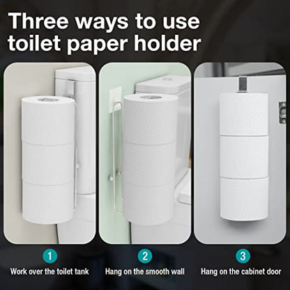 Conworld Toilet Paper Holder Brushed Nickel for 3 Roll Tissue, 1 Pack Bathroom Toilet Paper Storage Over The Tank, Stainless Steel Rustproof Bathroom Toilet Paper Roll Holder Wall Mount, Silver - color: Silver,hold 3 Rolls-1 Pcs