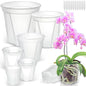 Clear Nursery Pots with Drainage, 10 Pack Transparent Plastic Orchid Planters, 6 Sizes Plant Pots 9.5/8.5/7/6/4.7/4 Inch with 10 Plant Labels for Seedlings, Succulents, Indoor/Outdoor Repotting - size: MIX-6 Sizes