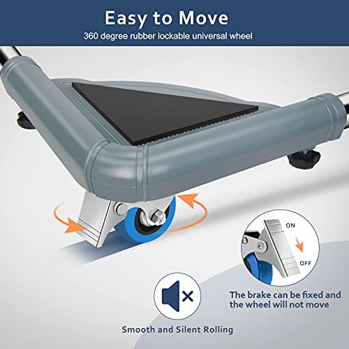 SPACECARE Mini Fridge Stand Mobile Roller, Adjustable Furniture Dolly with 4 Locking Wheels, Heavy Duty Washing Machine Base, Universal Appliance Pedestal for Dryer and Refrigerator- Grey - color: Gray