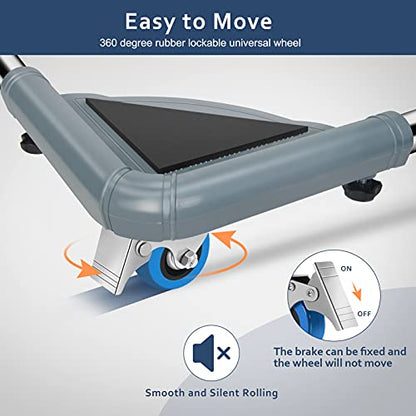SPACECARE Mini Fridge Stand Mobile Roller, Adjustable Furniture Dolly with 4 Locking Wheels, Heavy Duty Washing Machine Base, Universal Appliance Pedestal for Dryer and Refrigerator- Grey - color: Gray