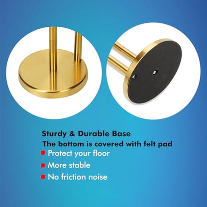 Noonext Gold Toilet Paper Holder Stand, Freestanding Toilet Paper Stand with Tray for Small Items, Toilet Paper Holder with Shelf, Storage Space for 4 Extra Toilet Paper Rolls (Gold) - color: Gold